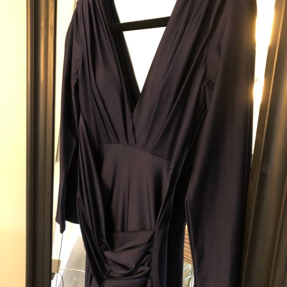 Navy Long Sleeved Gown - Picture 6 of 10